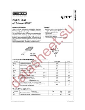 FQPF11P06 datasheet  